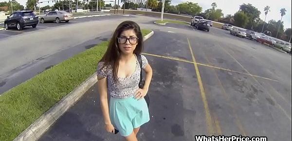  Teen in glasses blows me in and by the car
